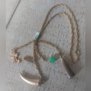 Goldtone Multi-Pendant Chain Necklace, 16"